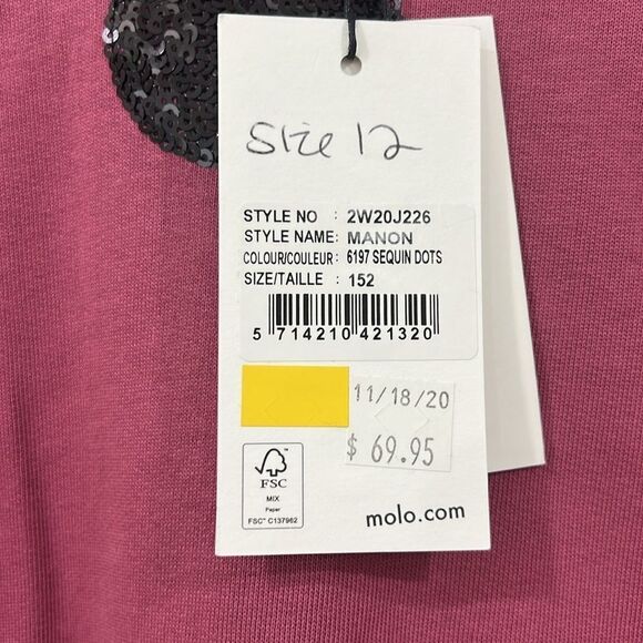 NWT Molo Sequin Dots Sweatshirt Size 12 - Picture 4 of 6